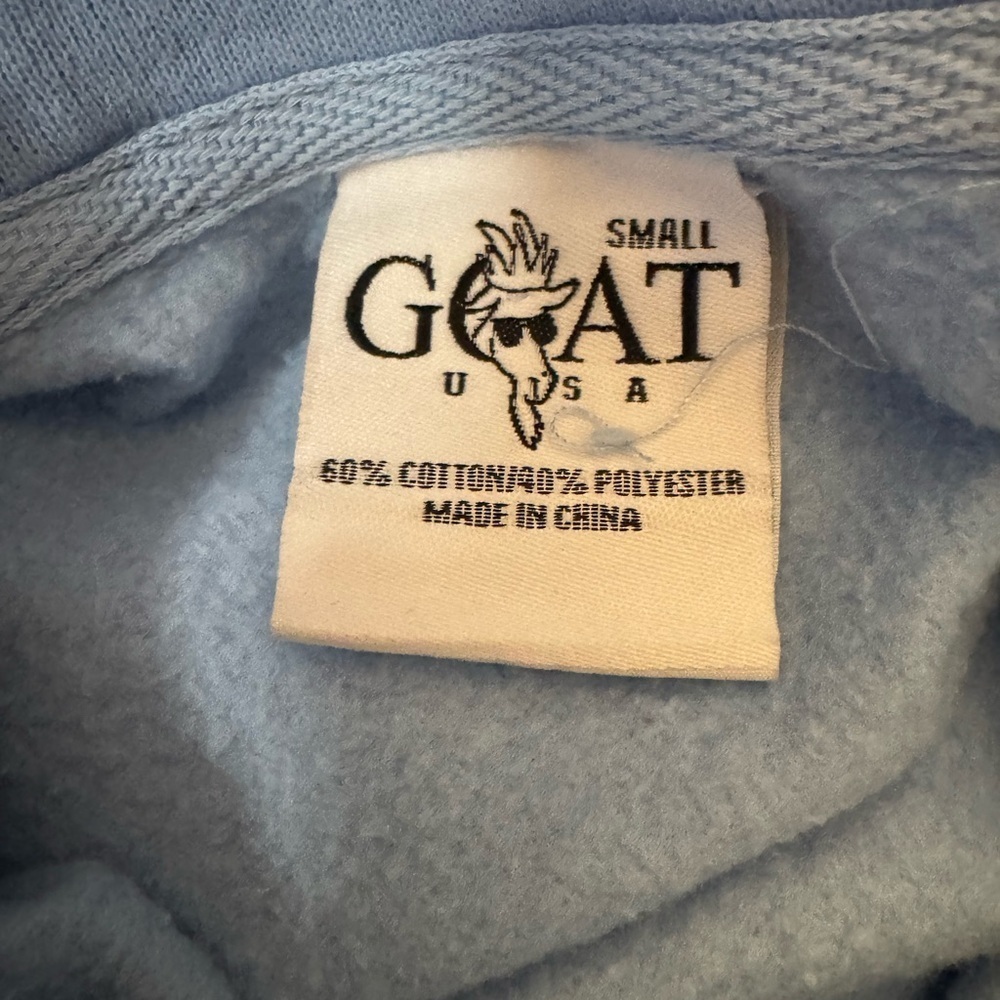 GOAT USA Cropped Hoodie Light Blue Small - Picture 4 of 5